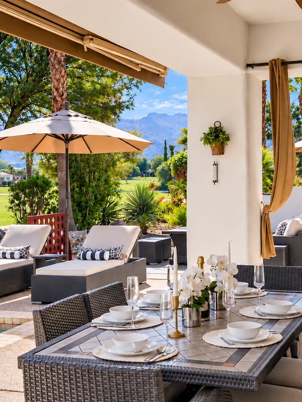 Private pool and spa at Solmirage villa with mountain views